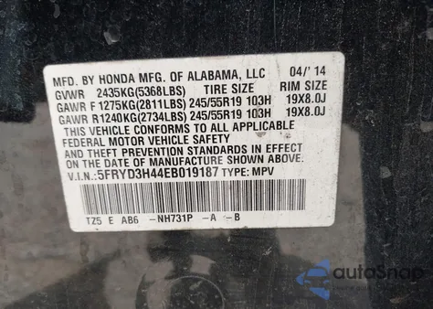 2014 Acura Mdx Technology Package z USA, uszkodzony, nr VIN 5FRYD3H44EB019187